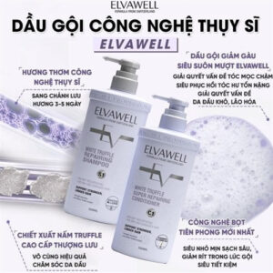 Cặp Dầu Gội Xả Elvawell White Truffle Tím - Phục Hồi, Mềm Mượt [1000ml x 2 chai]